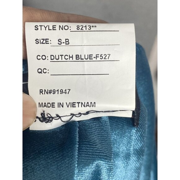 Social Bridesmaid Asymmetrical One-shoulder Velvet Maxi Slip Dress Dutch Blue S - Picture 7 of 11